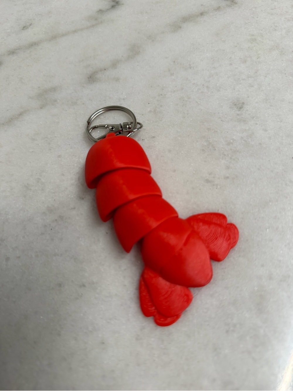 Red Lobster Tail Keychain Articulated 3D Print
